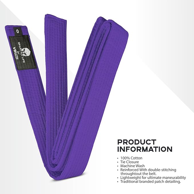 Karate Belt, All-Purpose Martial Arts Belt, Judo, Taekwondo Belt, Durable MMA Color Rank TKD Belt Size 0-6.