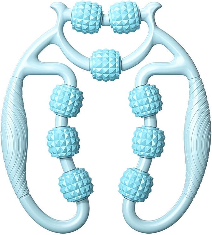 9 Wheels Muscle Roller, Leg Massager Muscle Relaxation Stretching Roller Foam Roller Deep Tissue Massager for Thigh Arms Leg Waist(Sky Blue)