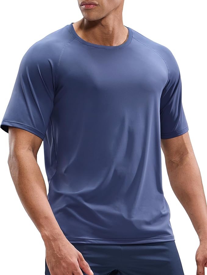 MIER Men's Dry Fit Workout T-Shirts Athletic Running Tee Short Sleeve Crew Neck Gym Tops, Polyester, Moisture Wicking