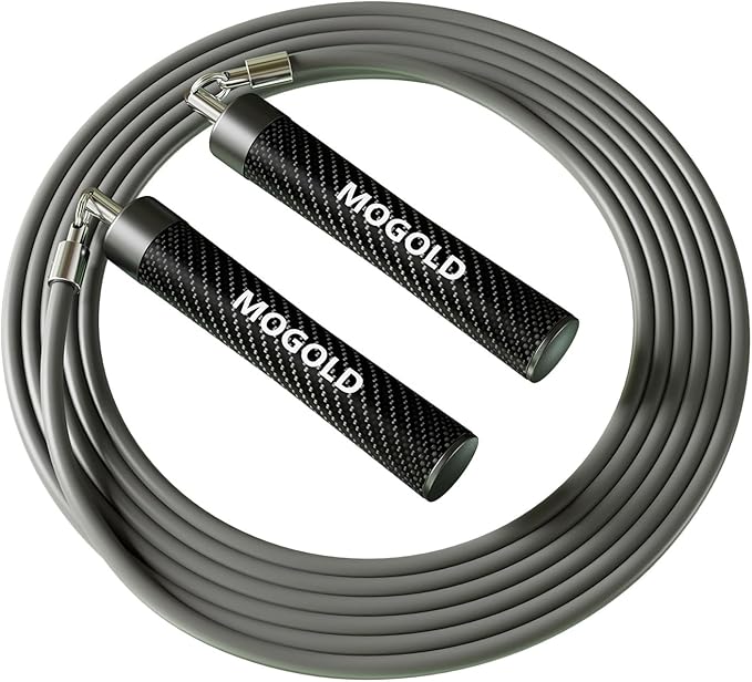 1lb Weighted Jump Ropes for Women & Men with 1/2 Pound Jump Rope Cable & Thicker Leather Jump Rope Weighted Handles, Best for Fitness, High-Intensity Strength Workouts