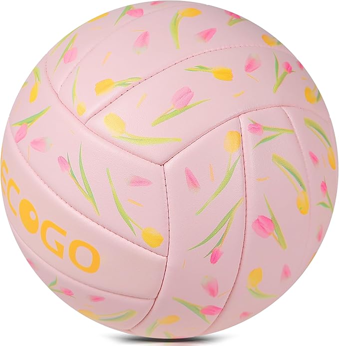 Volleyball Size 5 PU Leather Soft Indoor Outdoor Volleyballs Sports Training Game Play Ball for Beginner, Teenager, Adult, 8.2