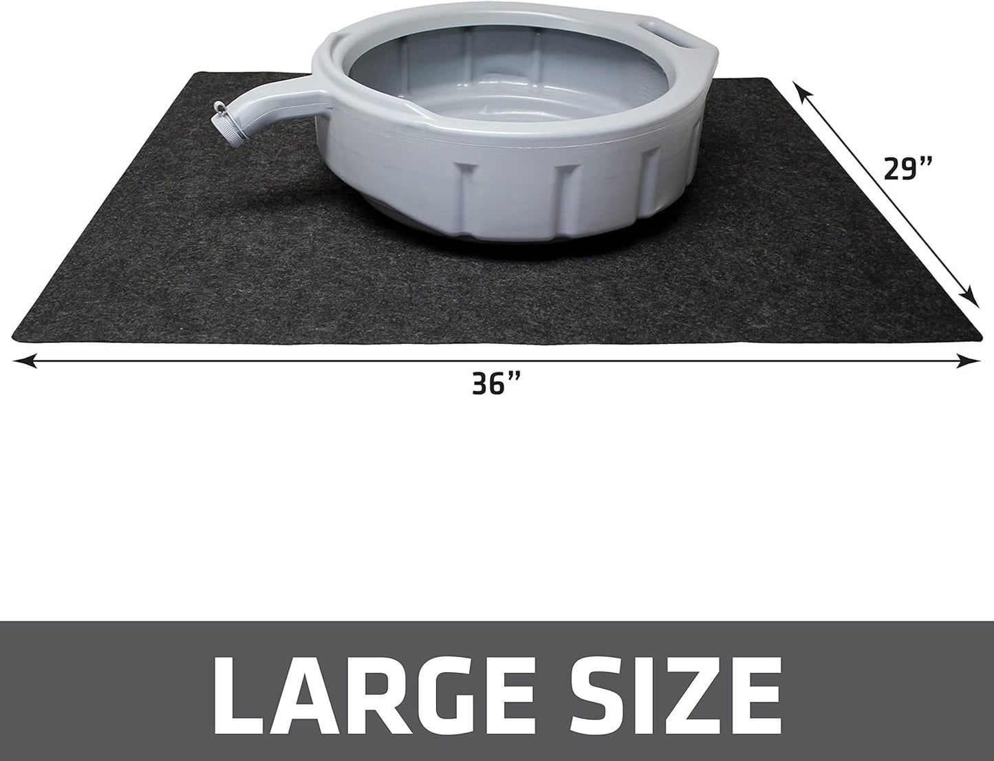 Drymate Oil Spill Mat (29" x 36"), Premium Absorbent Oil Pad, Reusable, Washable, Durable, Waterproof Backing Contains Liquids, Protects Garage Floor Surface (USA Made)