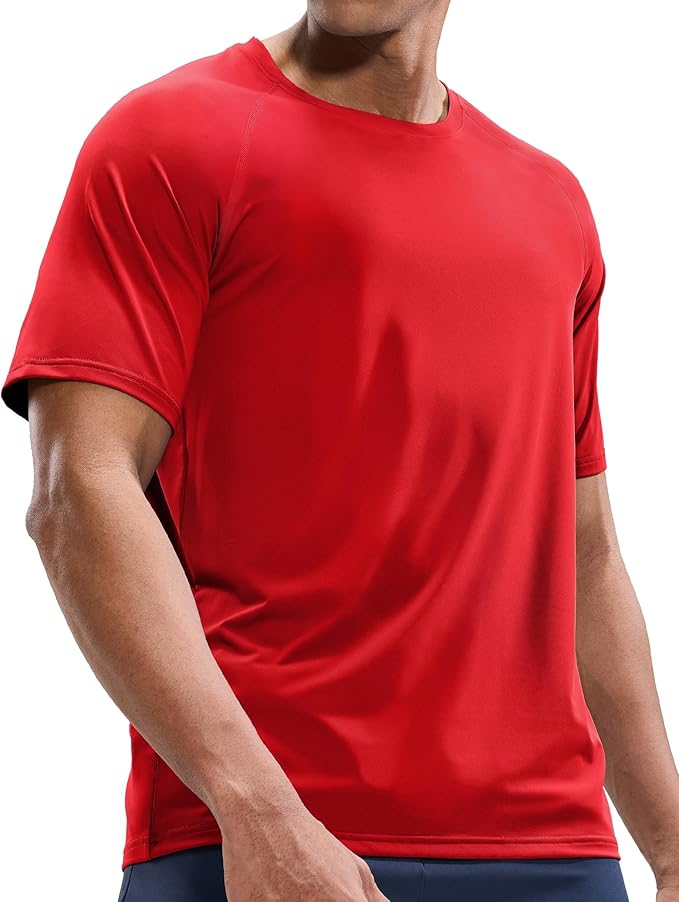 MIER Men's Dry Fit Workout T-Shirts Athletic Running Tee Short Sleeve Crew Neck Gym Tops, Polyester, Moisture Wicking