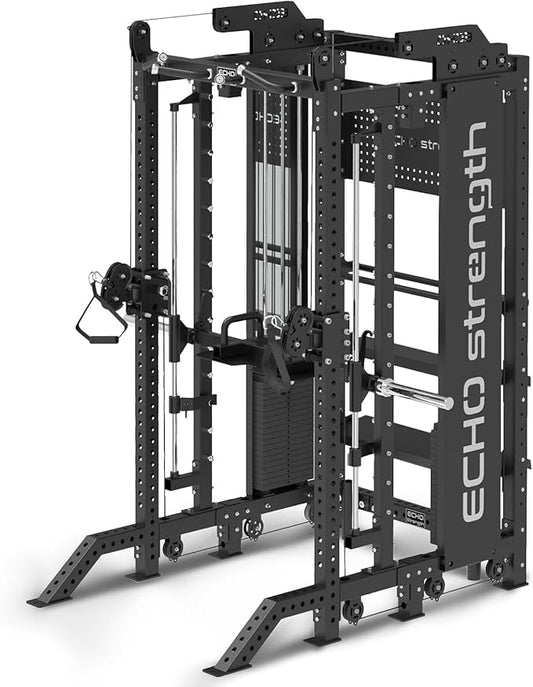 Commercial Cable Crossover Exercise Machine All in One Functional Trainer Cable Machine with 400LBS Weight Stacks Power Cage Squat Rack with Pulley System Compact Functional Trainer for Home Gyms