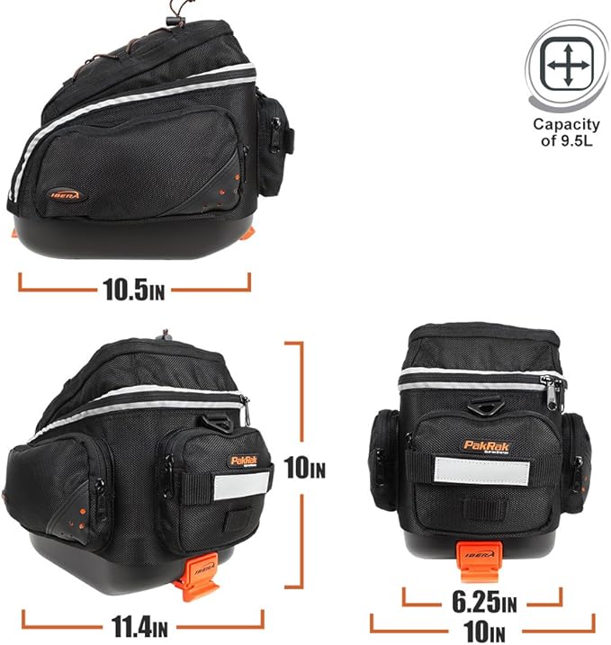 Ibera PakRak Touring Bicycle Seatpost/Disc/Non/Disc Rack and Quick Release Bag
