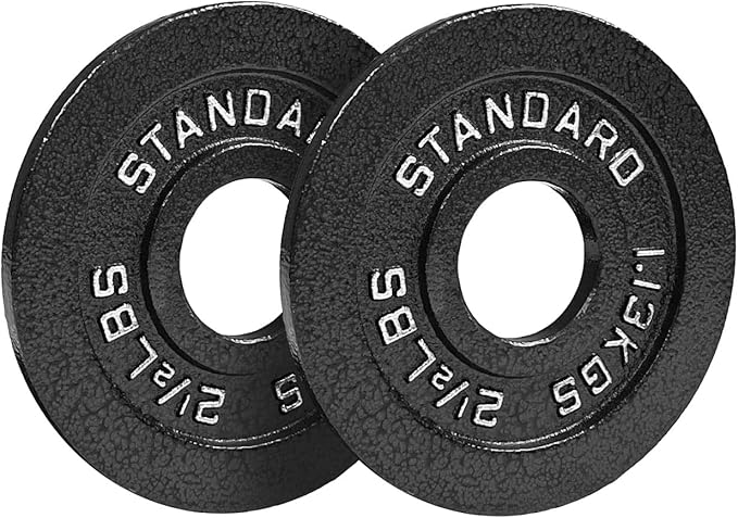 Steel Weight Plates 85LB Set - Olympic 2 inch Center Premium Coating 2x 25lb, 10lb, 5lb, and 2.5lb for Olympic Weight Lifting Barbells