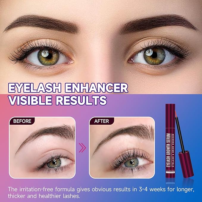 Lash Serum, Eyelash Growth Serum - 5ML Nourishing Formula for Longer, Thicker Eyebrow Lashes Brows | Effective Lash Enhancer, Strengthens Conditions (0.17 FL.OZ)
