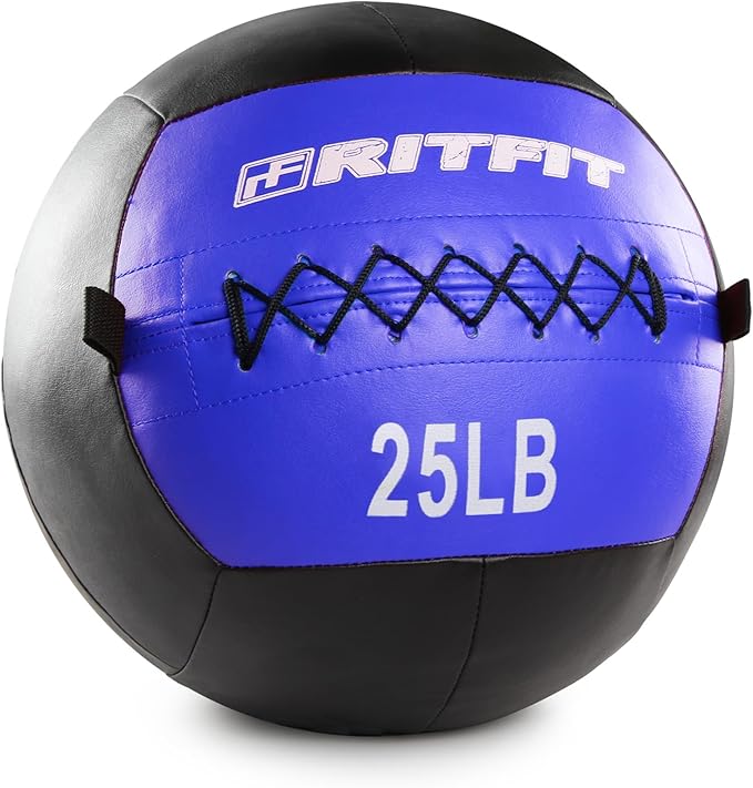 RitFit Medicine Ball / weight ball / Soft Medicine Ball / Wall Medicine Ball / Soft Wall Ball / Wall Ball set/ Medicine Balls for Exercise and Conditioning Workouts, Fitness Gym Equipment for Core Training and Cross Training (5/10/15/20/25/30 lbs)