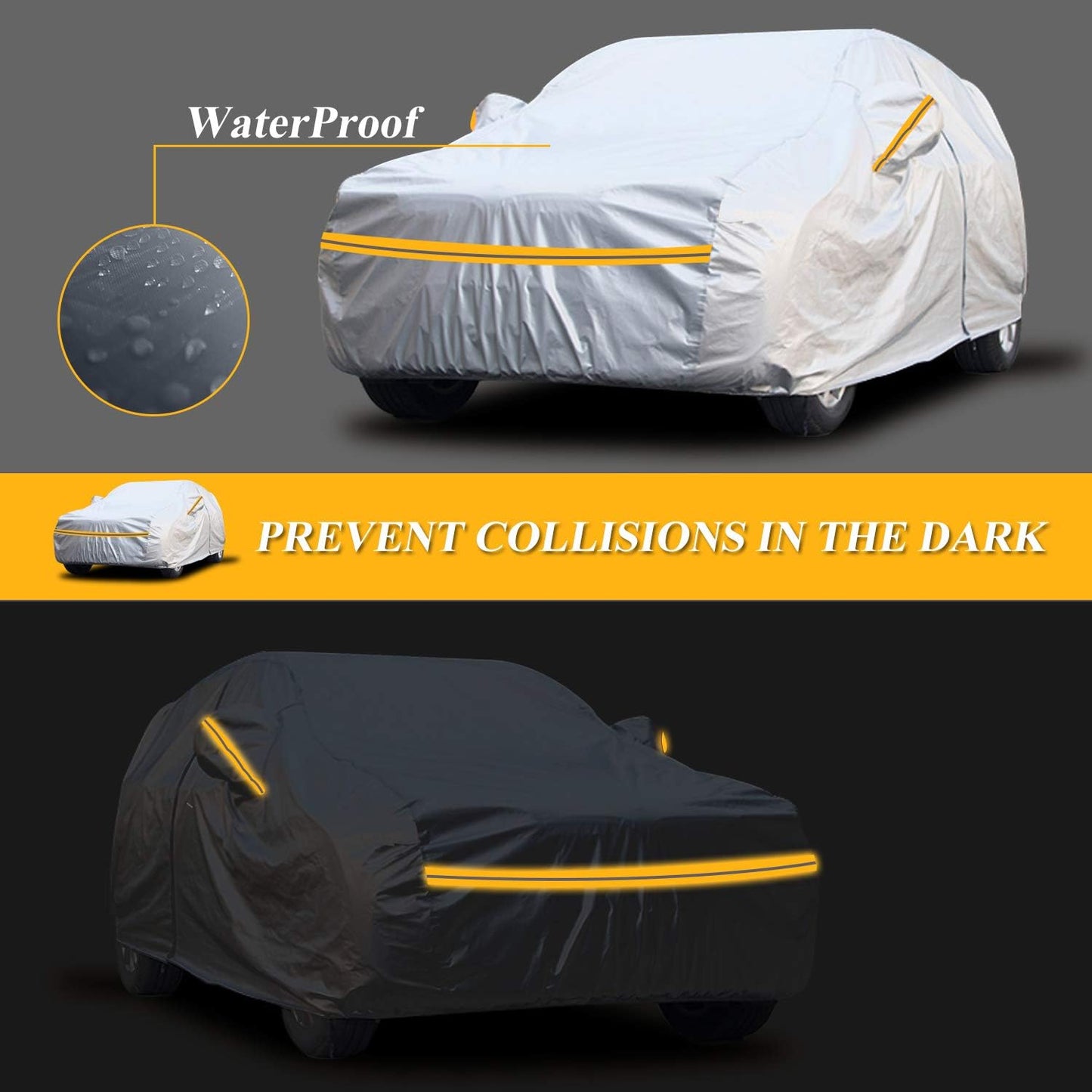 Autsop SUV Car Cover Waterproof All Weather,12-Layer Car Covers for Automobiles Outdoor Heavy Duty Full Exterior Covers for SUV(193-200 Inch)
