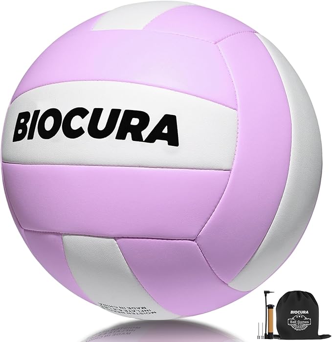 Softy Volleyball, Durable PU Leather,Waterproof Indoor Outdoor Soft Volleyball for Beach Game Gym Training (Official Size 5)