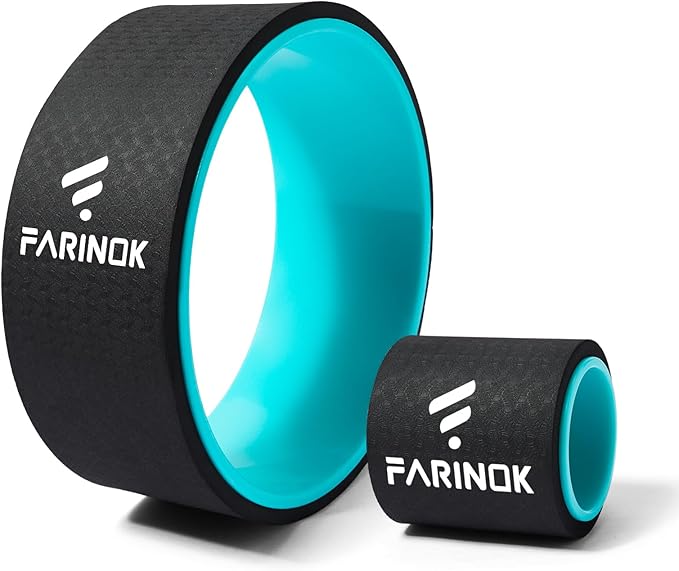 Yoga Wheel for Stretching & Flexibility to Help Back Aches & Tension, Deep Tissue Muscle Massage. Back Roller Wheel with Extra Cushion, Wider & Thickest Foam, Stretches and Strengthens Core Muscles