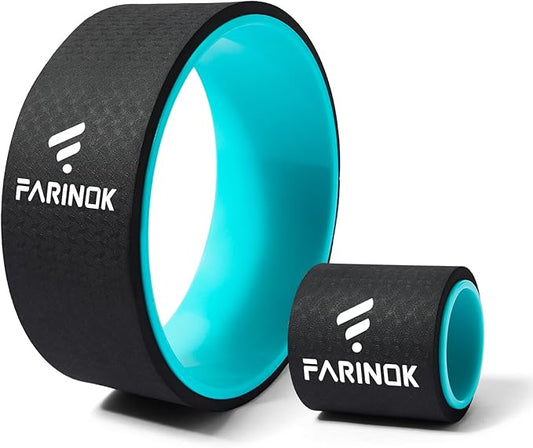 Yoga Wheel for Stretching & Flexibility to Help Back Aches & Tension, Deep Tissue Muscle Massage. Back Roller Wheel with Extra Cushion, Wider & Thickest Foam, Stretches and Strengthens Core Muscles