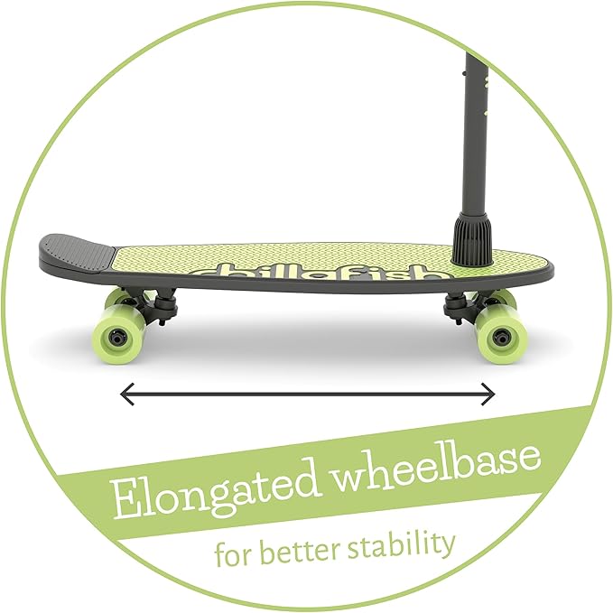 Chillafish Skatieskootie Customizable Training Skateboard and Lean-to-Steer Scooter with Detachable Stability Handlebar, Ages 3+