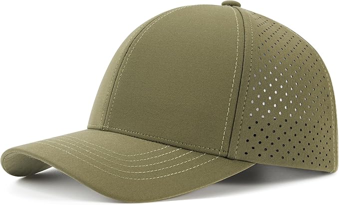 VOBOOM Men Quick Dry Baseball Cap Laser Cut Mesh Ball Curved Brim Snapback Hat