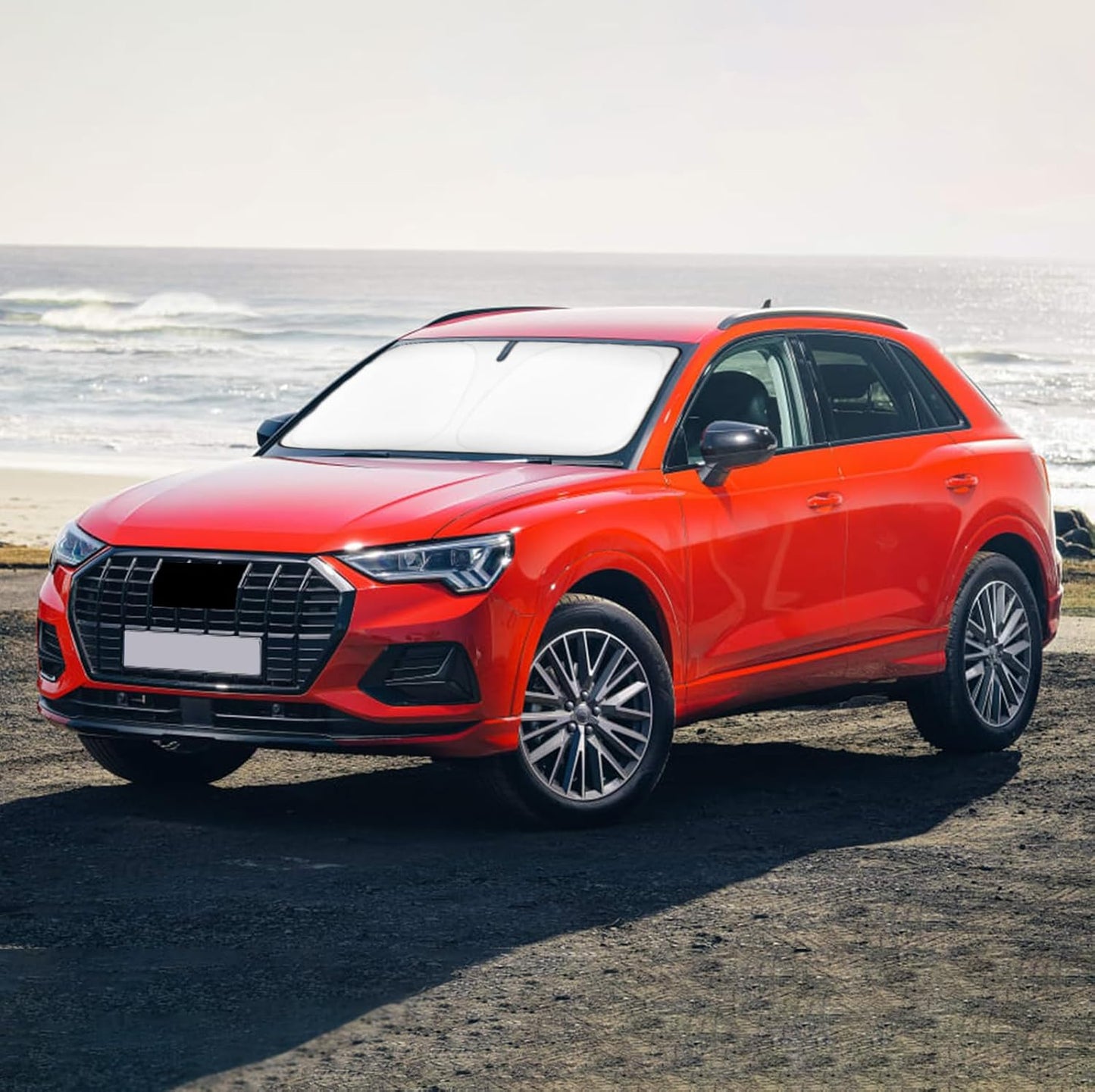 Windshield Sun Shade Sunshade for Audi Q3 2019-2024 2025 2026 Premium, Premium Plus, Prestige S-Line, SUV Accessories Cover for Q3 240T Reflective Foldable Front Window Shield Sun Protection