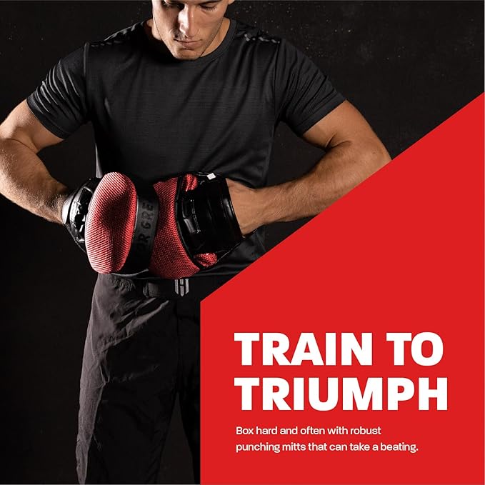 Hawk Sports Punching Mitts for Men, Women, & Kids, Leather Focus Mitts for Martial Arts & Boxing Training, Curved Punch Mitts for Karate, Kickboxing, Krav MAGA, Muay Thai & Taekwondo