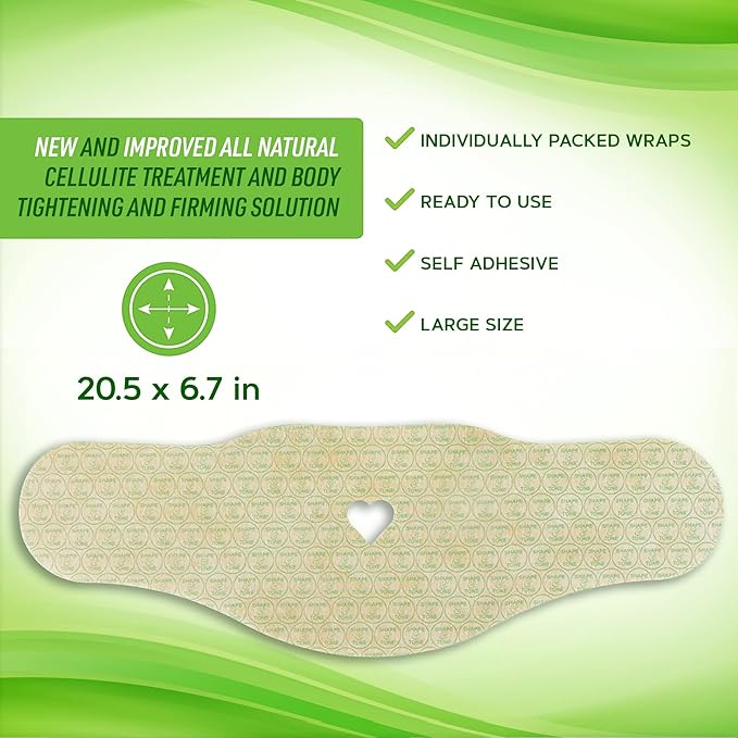 Firming and Shaping Contouring Moisturizing Body Wrap. New improved all natural anti cellulite solution (10 WRAPS+GEL)