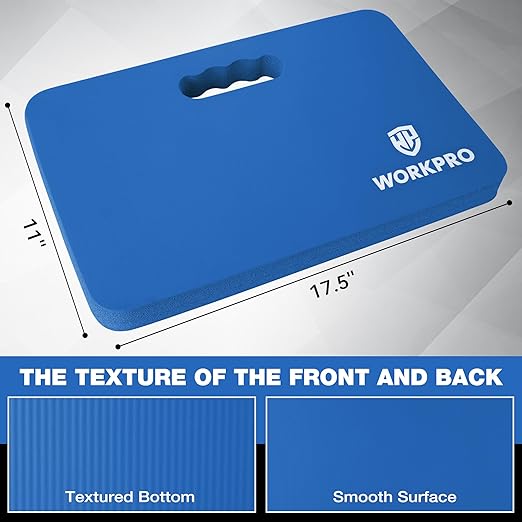 WORKPRO Extra Thick Kneeling Pad, 2-Pack, Soft Foam Cushioning for Knee, Large Foam Kneeler Mat for Gardening, Bathing Baby, Workout Supplies, 17.5 x 11 x 1.5 in, Blue