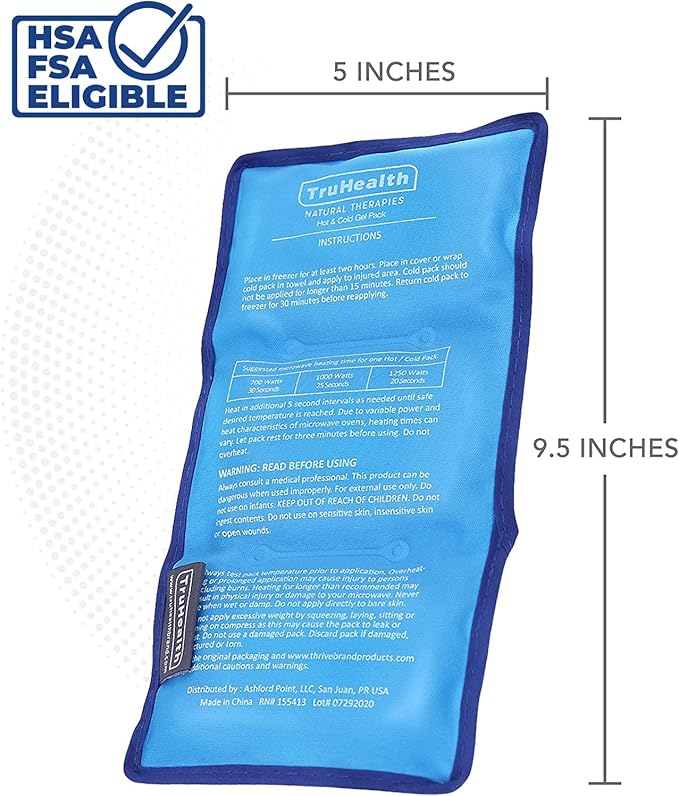 Reusable Ice Pack (Pack of 2) for Injuries - Hot & Cold Gel Ice Packs for Injuries & Back Pain Relief