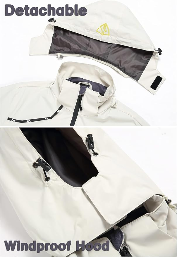 GIISAM Mens Windproof Jacket Waterproof Lightweight Mountain Sport Jacket for Men Hooded Windbreaker Raincoat