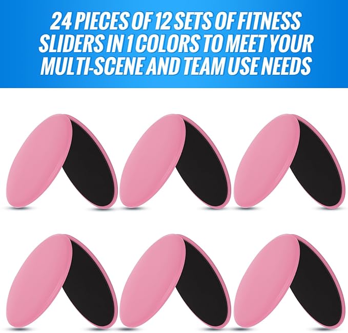 Wettarn 24 Pcs Core Sliders for Working Out Abdominal Exercise Gliding Discs Dual Sided Workout Disc Fitness Sliders Exercise Gear for Gym Floors Training Abdominal Core Strength