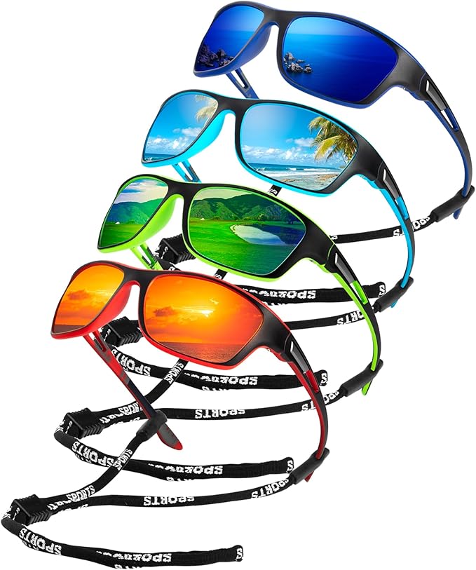 KALIYADI Polarized Sunglasses for Men, Sports Sun Glasses for Driving Cycling Fishing with UV protection