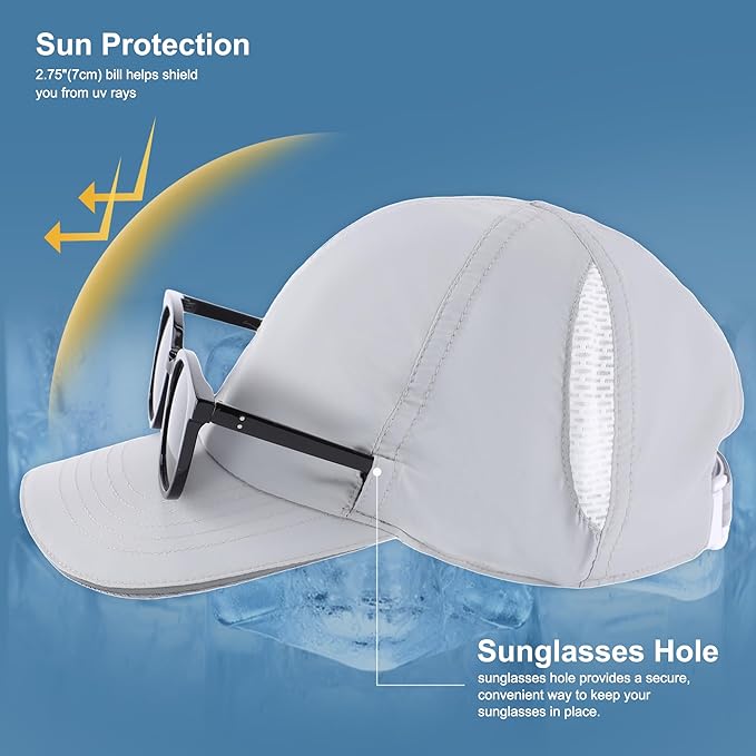Connectyle Mens Womens Quick Dry Performance Running Cap Lightweight Reflective Sports Hat UPF 50+ Outdoor Athletic Sun Cap