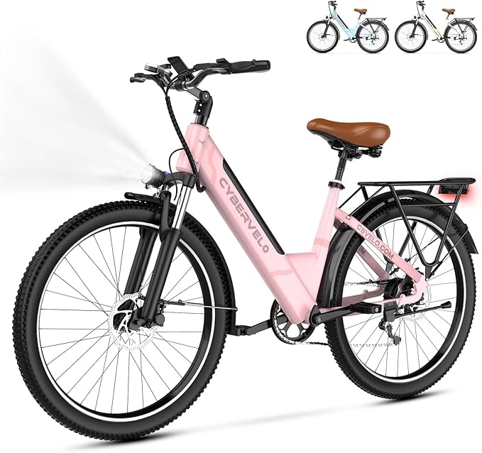 1000 Peak Electric Bike for Adults,up 80 Miles Removable Battery Ebike, 26" Electric E Bike with 7-Speed,Adult Electric Bicycles for Commute Beach Snow Womens All Terrain