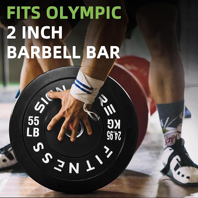 Olympic Bumper Plates Set, 2" Weight Plates for Strength Training & Weightlifting, Paris or Set or Set with Barbell, Multiple Options