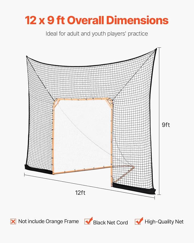 VEVOR Portable Lacrosse Goal - Complete Training Accessory Set with Extended Coverage for Youth and Adults