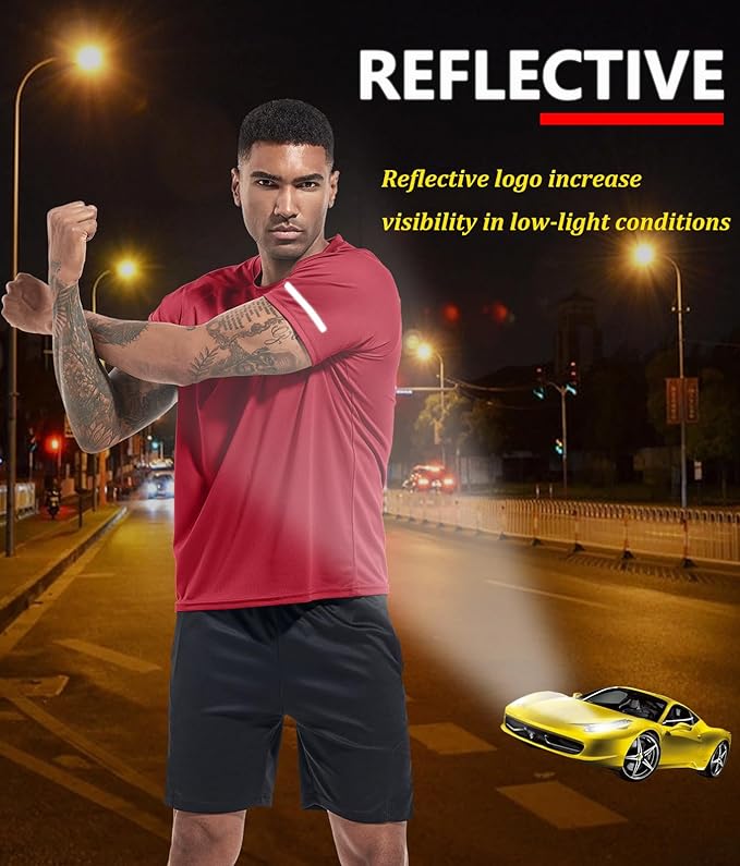 Boyzn 1, 3, 5 or 7 Pack Men's Workout Running Shirts, Dry Fit Moisture Wicking T-Shirt, Gym Athletic Short Sleeve Tee Shirts