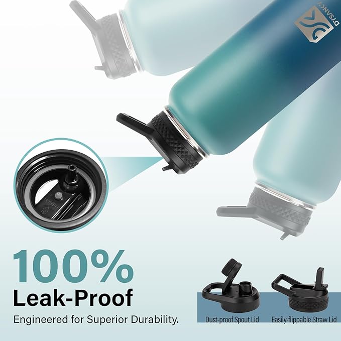 Insulated Water Bottle | Thickened Stainless Steel Vacuum Metal | Portable Sports Water Jug for Gym and Hiking with Straw, Carrier Bag, Handle Strap | BPA-Free 32 oz