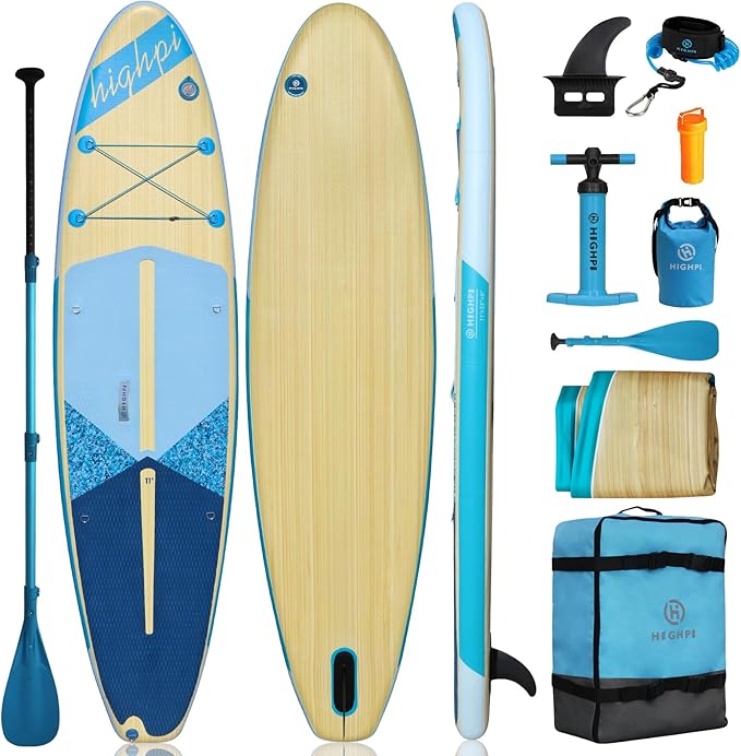 Highpi Inflatable Stand Up Paddle Board for Youth and Adults – Wide Sup with Premium Accessories, Blow Up Paddleboard for Surfing, Fishing, Yoga & More