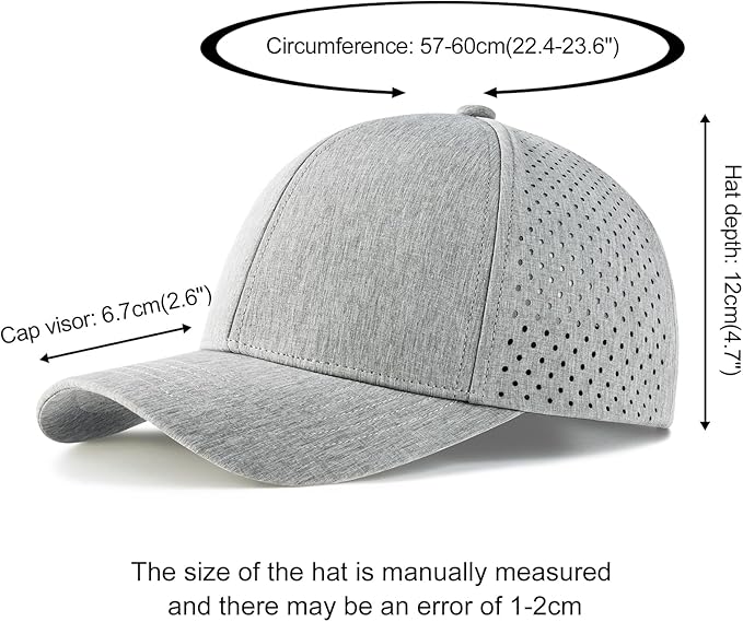 VOBOOM Men Snapback Trucker Hat, Baseball Cap for Breathable Side Laser Cut Holes