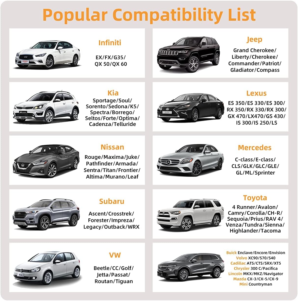 Elantrip 2PCs Front Car Seat Covers Leather Car Seat Protector Universal fit for Most Cars SUVs and Trucks Water Proof Seat Protector Gray