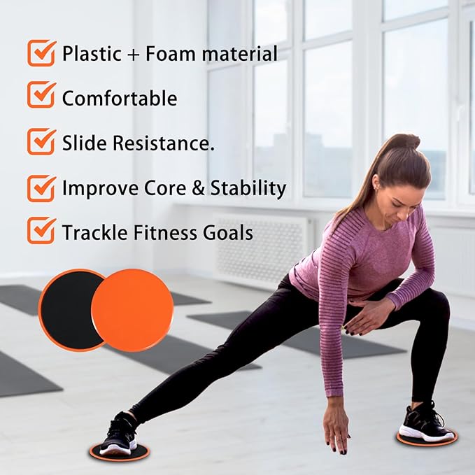 ZILLEEN Exercise Sliders for Working Out Fitness Discs for Pilates Women Men, 2 Pack