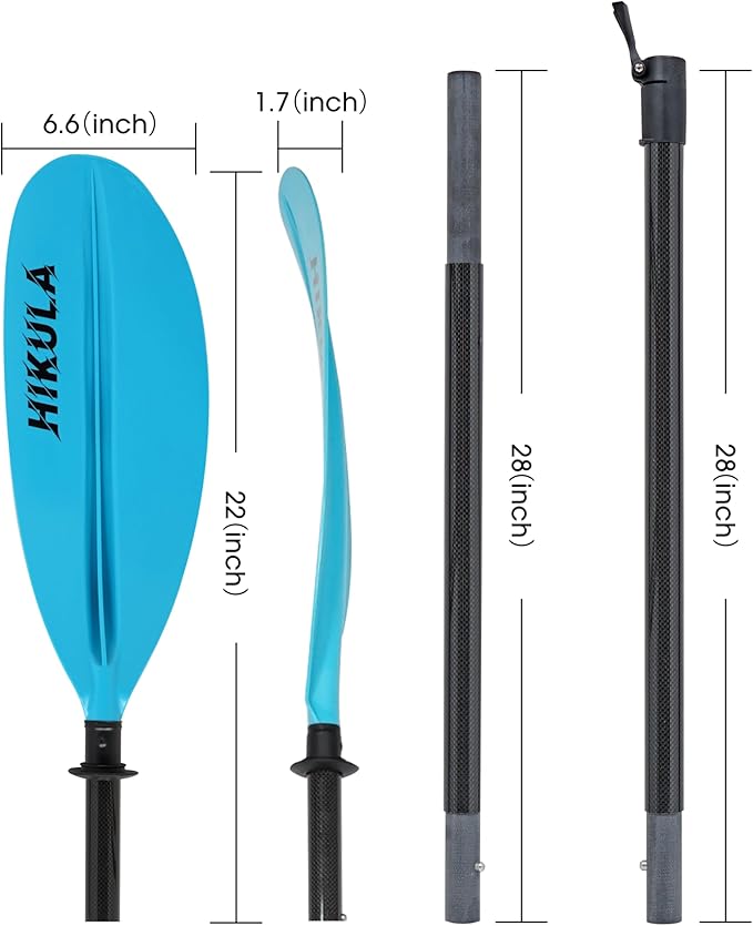 Adjustable Kayak Paddle with Carbon Shaft and PP Blade Available in 220-230/220-240/230-250cm Floating Lightweight Kayak Oars with Original Pattern