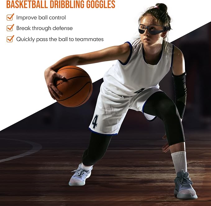 Weewooday 12 Pack Basketball Dribbling Goggles Adjustable Sport Training Glasses Aid for Team Training Aid Basketball Equipment Safety Specs for Adult Teenagers Youth, 8.5 x 2 Inch