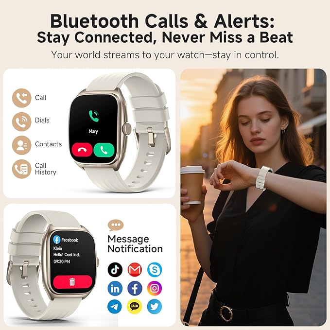 2025 SOUYIE Smart Watch for Men and Women with SOS Emergency Alert, 1.85" AMOLED Fitness Tracker with 100+ Sports Modes, Heart Rate, SpO2, Sleep Monitor, IP68 Waterproof, Compatible Android and iPhone