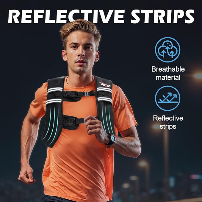 Weighted Vest Woman, 6/8/12/16/20/25/30LB Weight Vest for Women Men, Walking Jogging Workout, Running Vest with Reflective Stripe for Fitness Weight Loss Strength Training