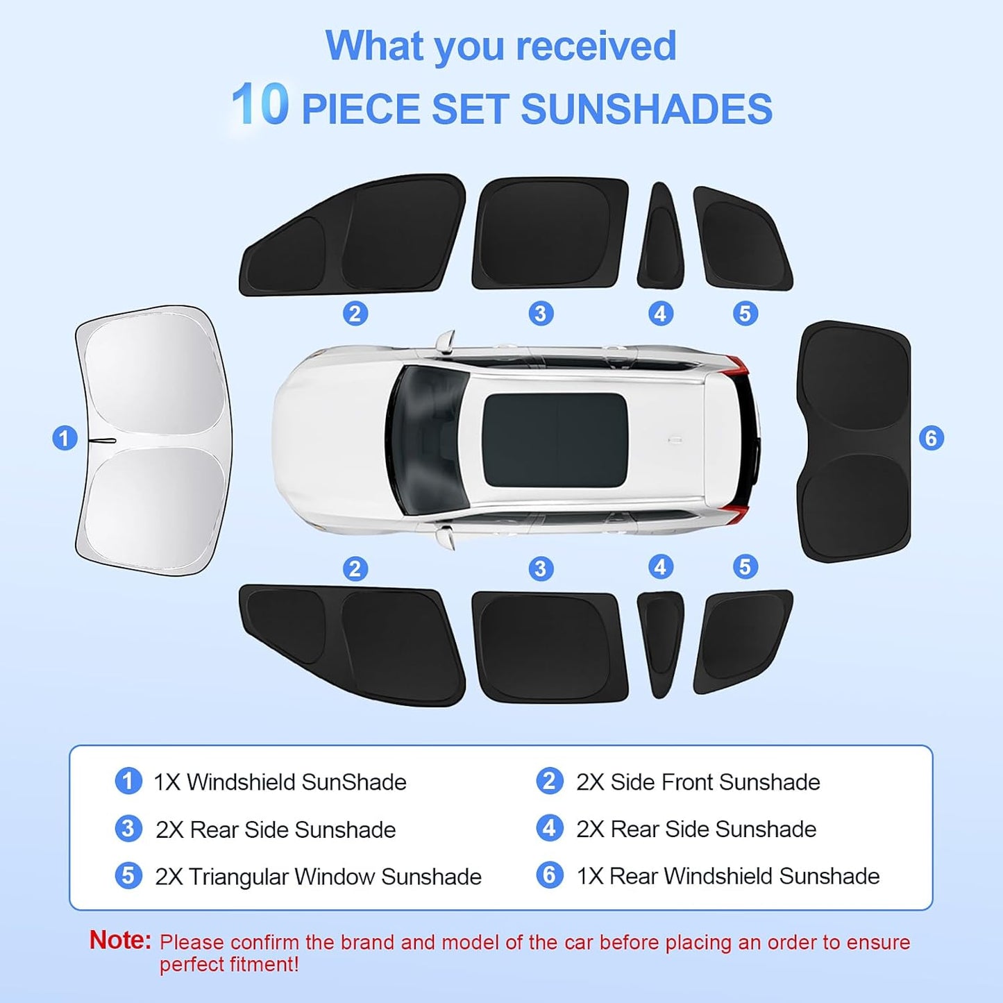 10pcs Car Window Shades for Volvo XC90 2016-2024 2025 Accessories,Windshield Side Rear Full Sunshade,Sun Visor UV Blocking, Privacy Protection and Blackout for Camping Outdoor