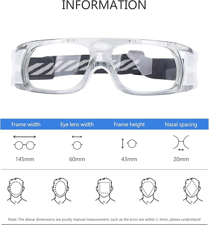 Men Basketball Glasses.Soccer Football Sport Protective Eyewear Safety Goggles,Sports Glasses For Replaceable Lens