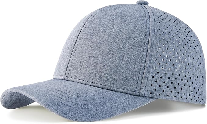 VOBOOM Men Snapback Trucker Hat, Baseball Cap for Breathable Side Laser Cut Holes