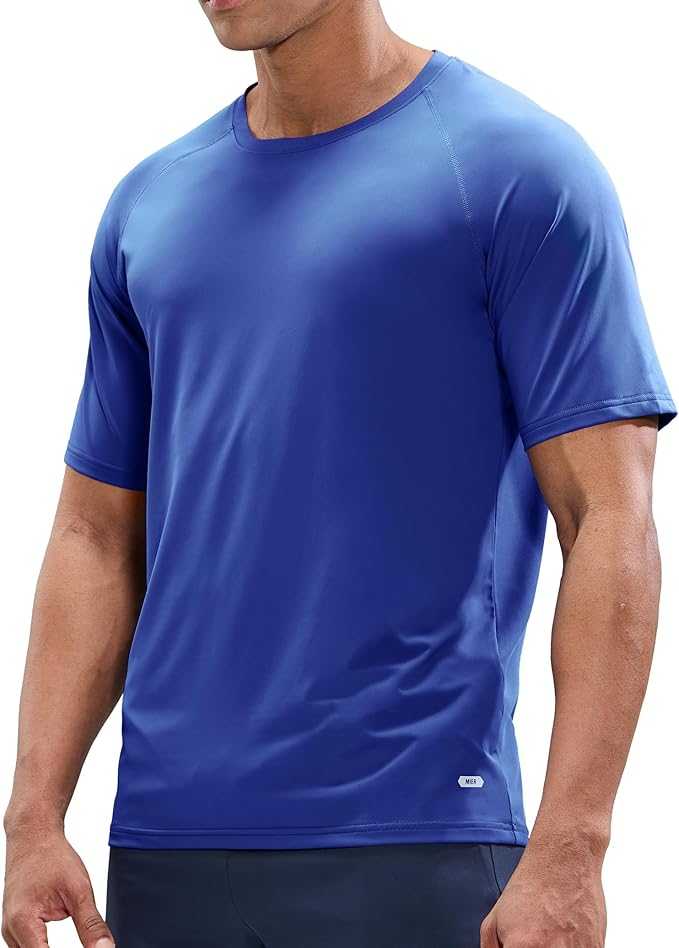 MIER Men's Dry Fit Workout T-Shirts Athletic Running Tee Short Sleeve Crew Neck Gym Tops, Polyester, Moisture Wicking