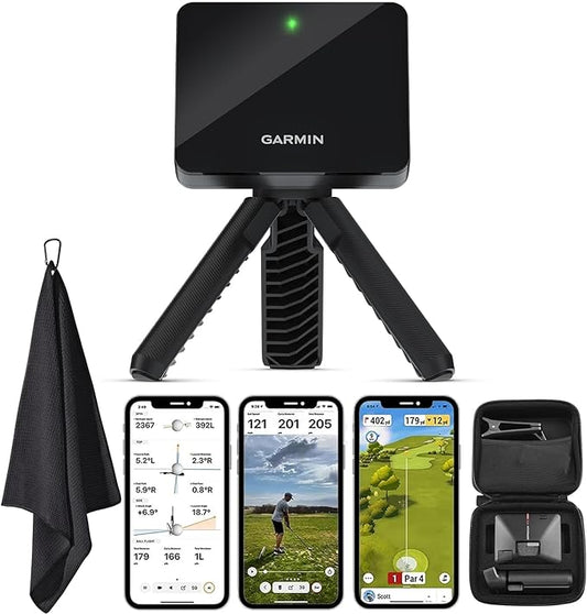 Garmin Approach R10 Portable Golf Launch Monitor | Take Your Game Home or Practice at The Driving Range | Track Metrics, Record Video or Play 43,000+ Courses with Signature Series Golf Towel