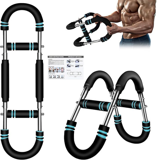 Twister Arm Trainer, 60-110lb Adjustable Chest Workout Equipment with 3-Speed Resistance, Portable Power Twister Bar for Home/Gym, Detachable Design Fitness Anywhere