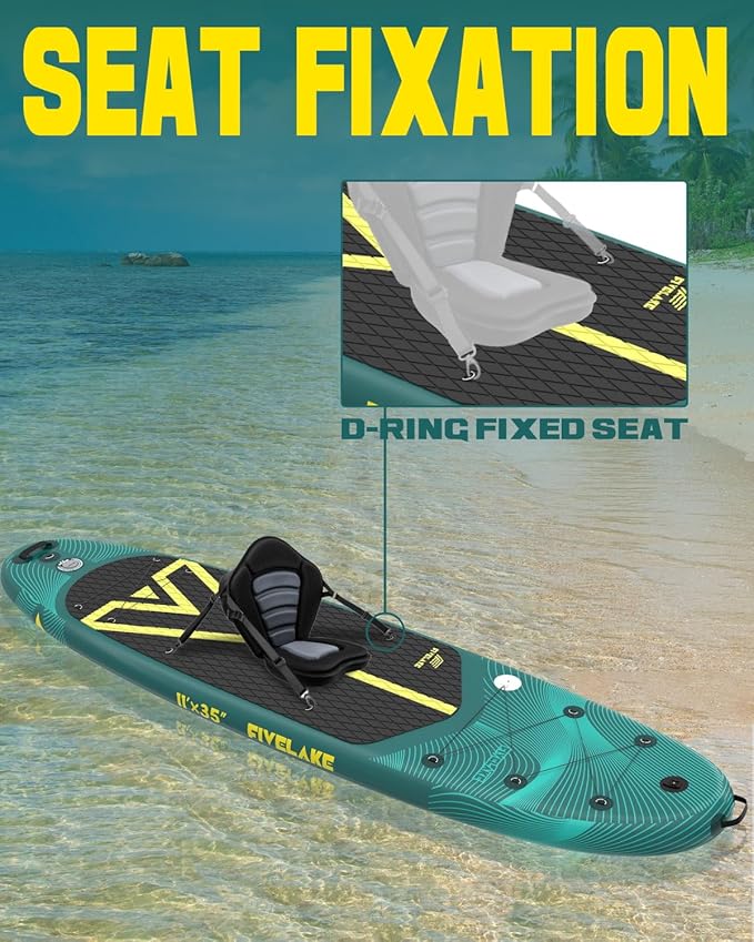 Inflatable Stand Up Paddle Board 11' x 35'' x 6'' Wide Stable Design,SUP Paddleboard Capacity 430lb for Adults Youth 120L Backpack,Carrying Strap,Double Action Pump,Waterproof Bag