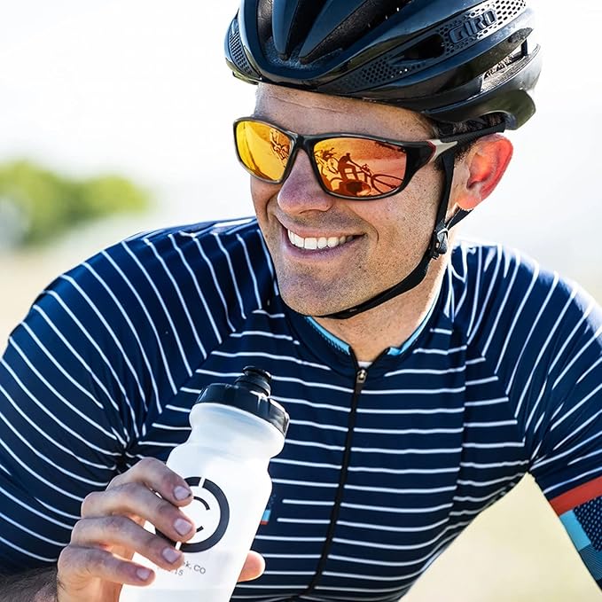 Polarized Sports Sunglasses for Men Women,Fishing Driving Rectangular Goggles UV400 Protection