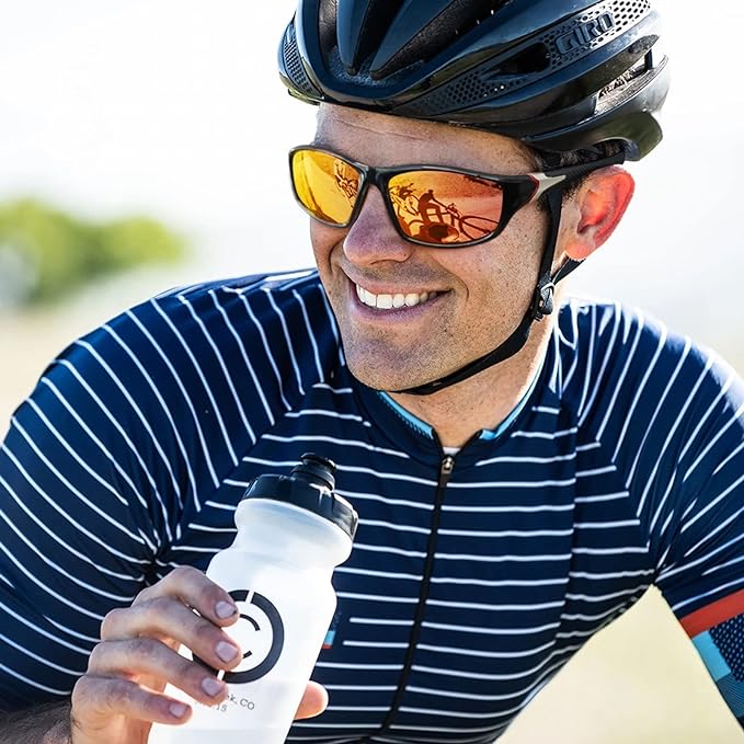 Polarized Sports Sunglasses for Men Women,Fishing Driving Rectangular Goggles UV400 Protection