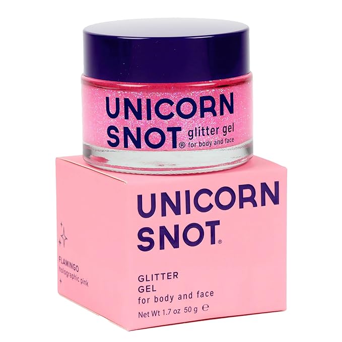 Unicorn Snot Face & Body Glitter - Cosmetic-Grade Holographic Glitter Gel - Makeup for Festivals, Raves, Anime Cosplay - Safe for Face, Easy Application & Removal, 1.7oz Pink (Flamingo)